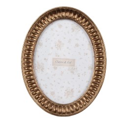 Clayre & Eef Cornice per foto 13x18 cm Color oro Plastica Ovale