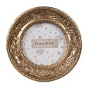 Clayre & Eef Bilderrahmen 7x7 cm Goldfarbig Kunststoff Rund