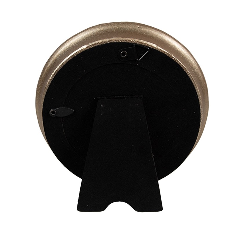 Clayre & Eef Bilderrahmen 7x7 cm Goldfarbig Kunststoff Rund
