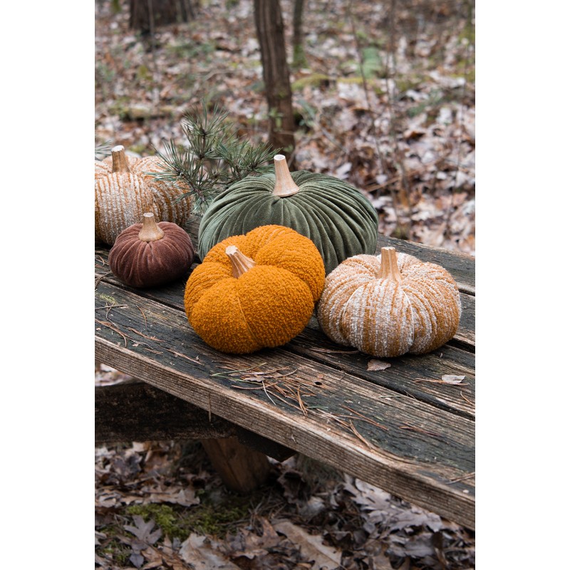 Clayre & Eef Decorazione Zucca Ø 15x12 cm Marrone Tessuto