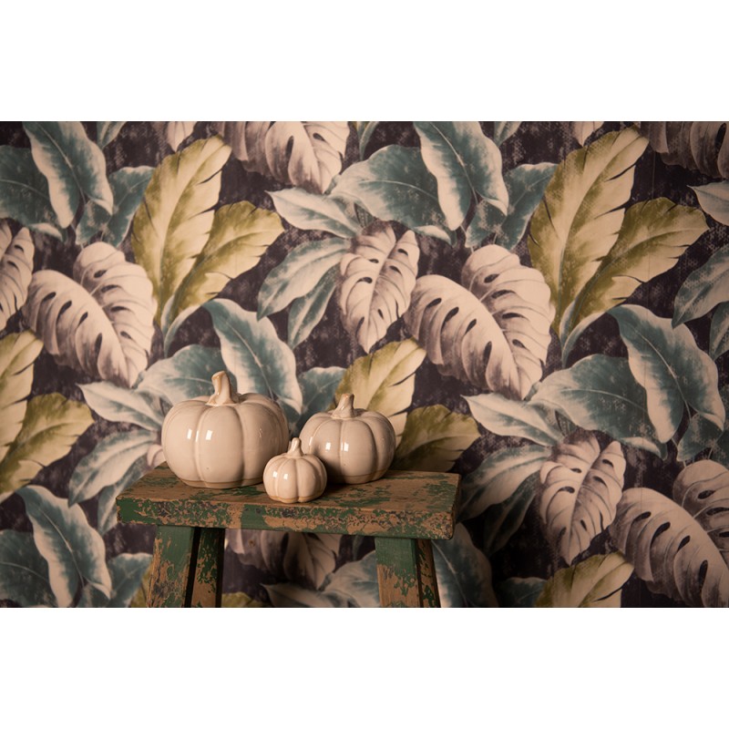 Clayre & Eef Decorazione Zucca Ø 7x6 cm Beige Marrone  Porcellana