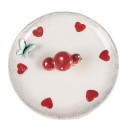 Clayre & Eef Scodella decorativa Ø 21x4 cm Bianco Rosso  Ceramica