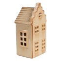 Clayre & Eef Dekoratives Haus mit LED 8x7x16 cm Beige Porzellan