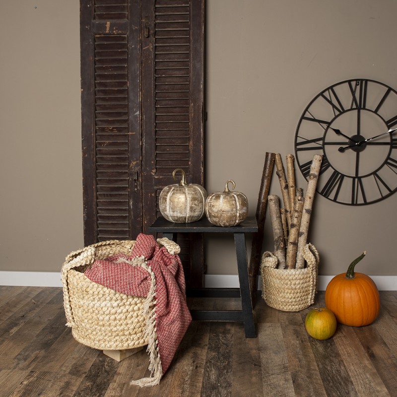 Clayre & Eef Decorazione Zucca 18 cm Color oro Legno
