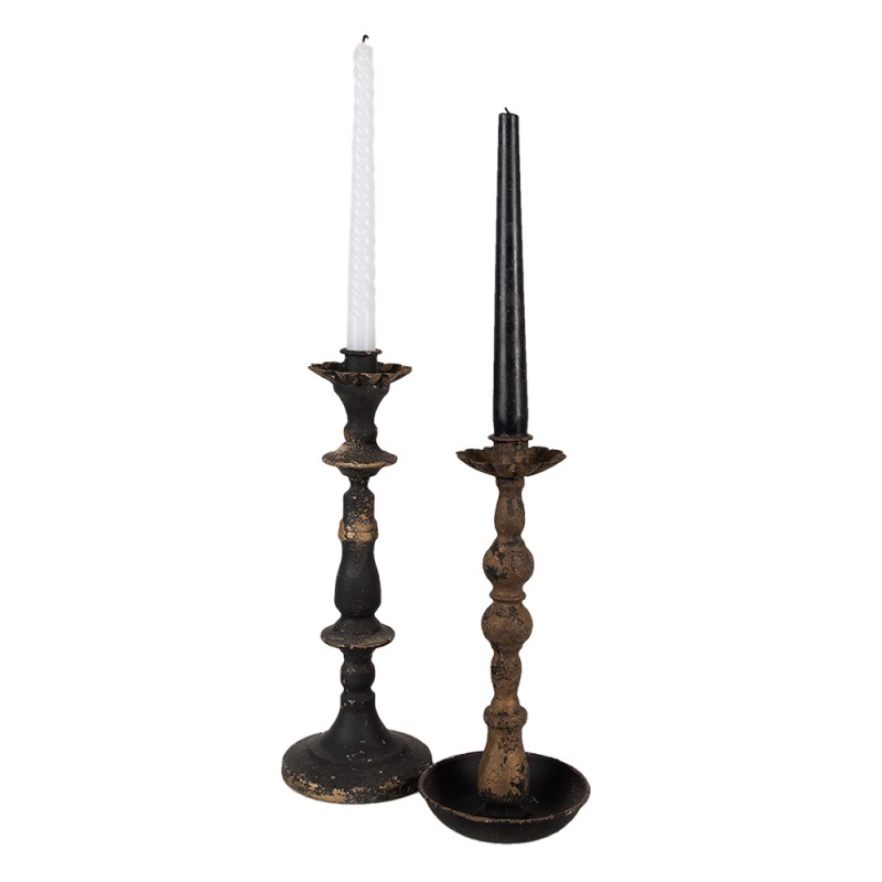 Clayre & Eef Candle holder 25 cm Black Iron