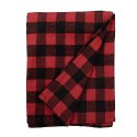 Clayre & Eef Throw Blanket 130x170 cm Red Black Polyester Diamonds