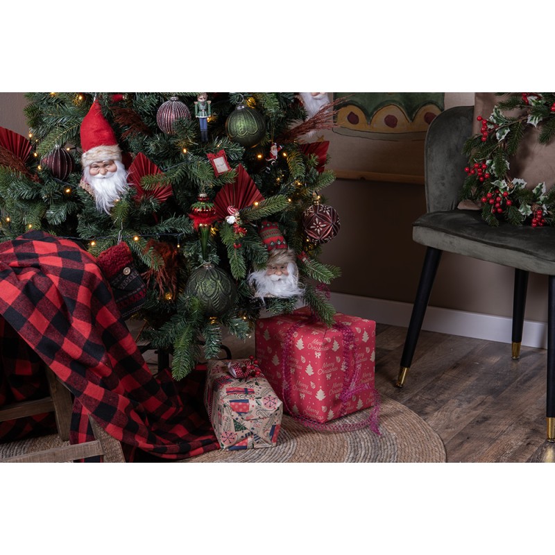 Clayre & Eef Throw Blanket 130x170 cm Red Black Polyester Diamonds