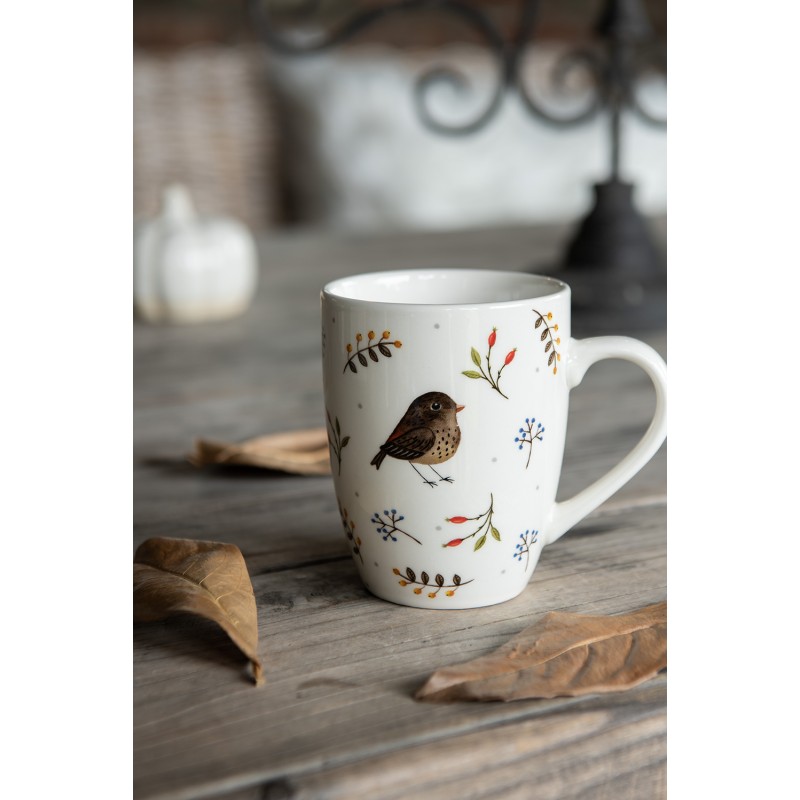 Clayre & Eef Tasse 350 ml Weiß Keramik