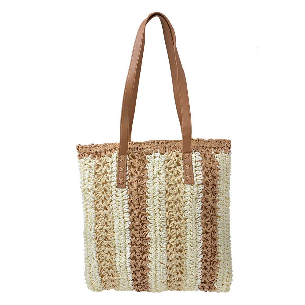 Clayre&Eef Strandtas 36x40 cm Beige Bruin Synthetisch afbeelding