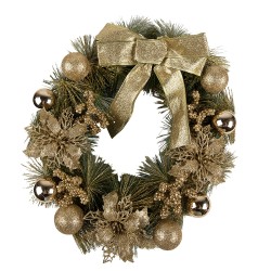 Clayre & Eef Corona di Natale Ø 40 cm Color oro Plastica