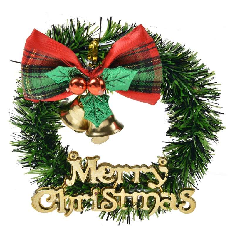 Clayre & Eef Weihnachtskranz Ø 8 cm Grün Kunststoff