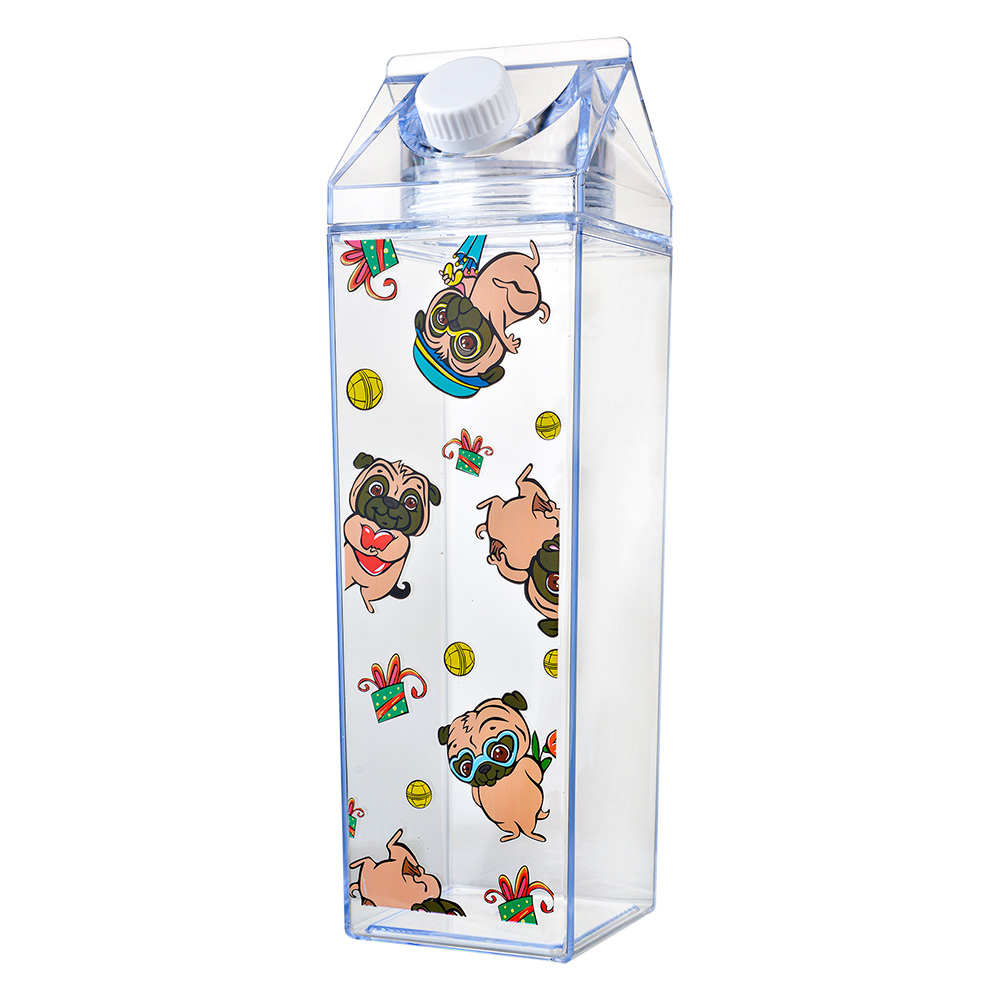 Clayre&Eef Drinkfles 1000 ml Transparant Kunststof Honden afbeelding