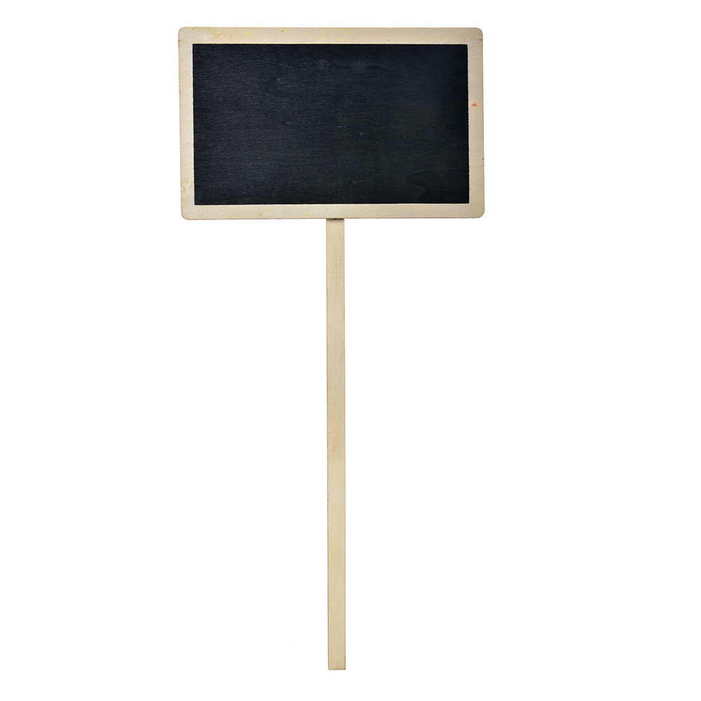 Clayre&Eef Plantensteker met Krijtbord 16x1x35 cm Zwart Hout afbeelding