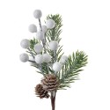 Clayre & Eef Branche décoration 22 cm Blanc Vert Plastique