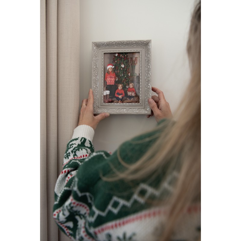 Clayre & Eef Photo Frame 13x18 cm Grey Plastic Rectangle