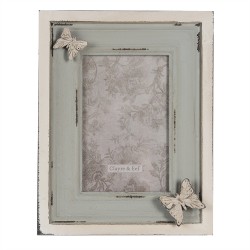 Clayre & Eef Cadre photo 10x15 cm Bleu Beige MDF Rectangle
