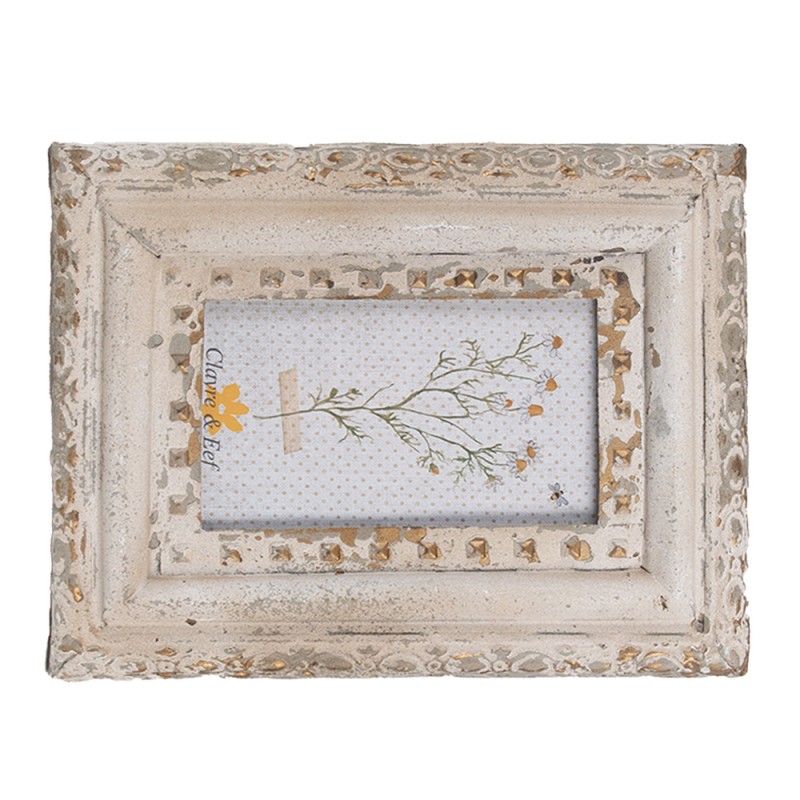 Clayre & Eef Photo Frame 10x15 cm Beige Iron Glass