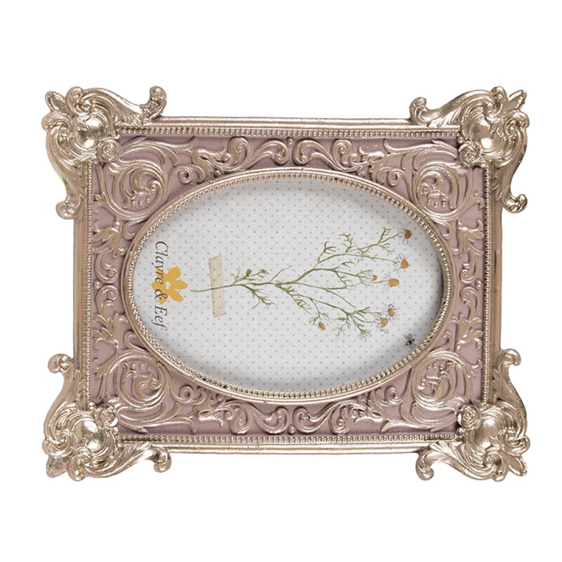 Clayre & Eef Cornice per foto 10x15 cm Color argento Plastica Vetro