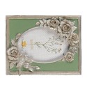 Clayre & Eef Fotolijst 10x15 cm Zilverkleurig Polyresin Bloemen
