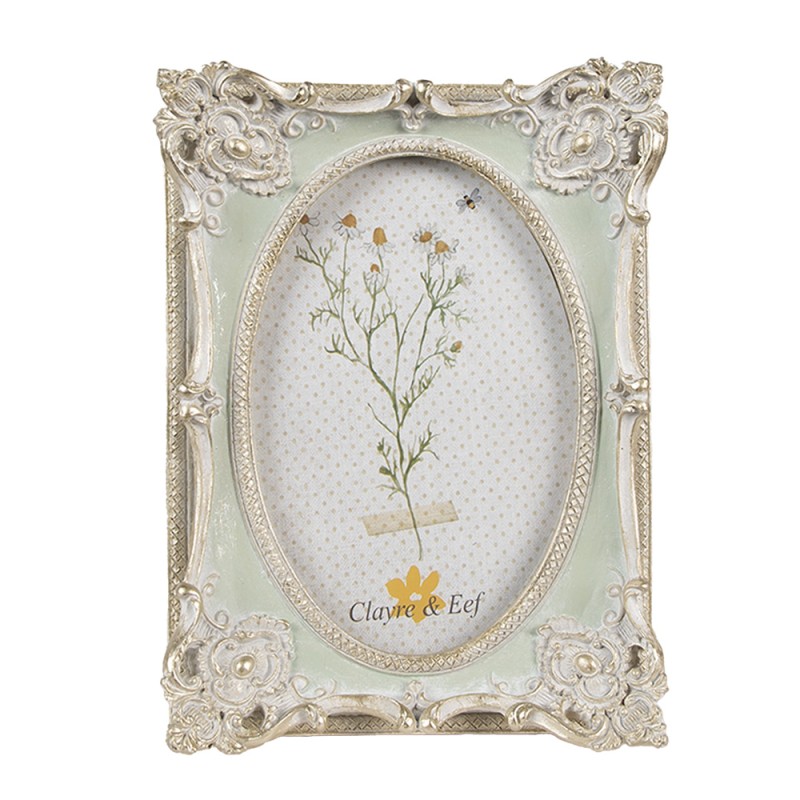 Clayre & Eef Cornice per foto 10x15 cm Verde Poliresina