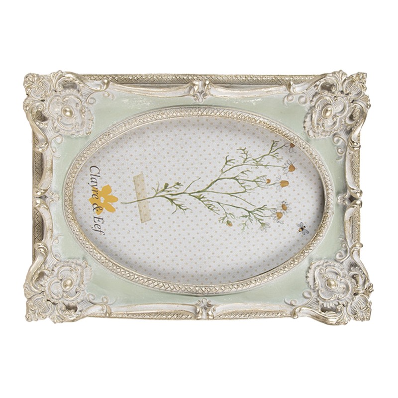 Clayre & Eef Cornice per foto 10x15 cm Verde Poliresina