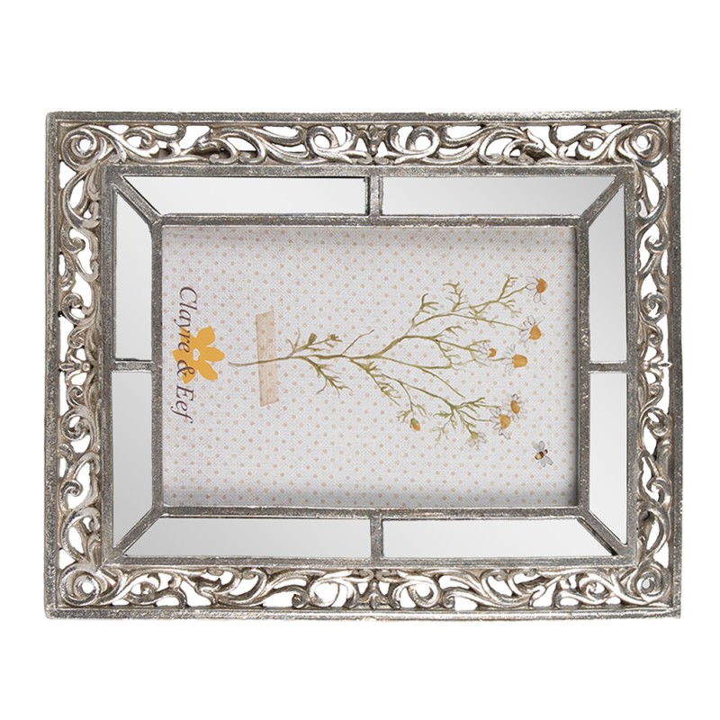 Clayre & Eef Photo Frame 10x15 cm Silver colored Plastic Glass