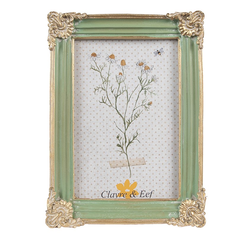 Clayre & Eef Photo Frame 10x15 cm Green Polyresin