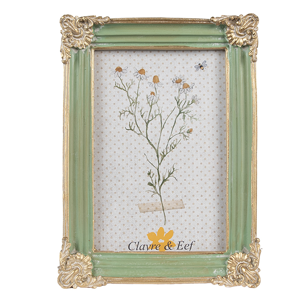 Clayre&Eef Fotolijst 10x15 cm Groen Polyresin afbeelding