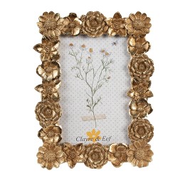 Clayre & Eef Cornice per foto 10x15 cm Color oro Poliresina