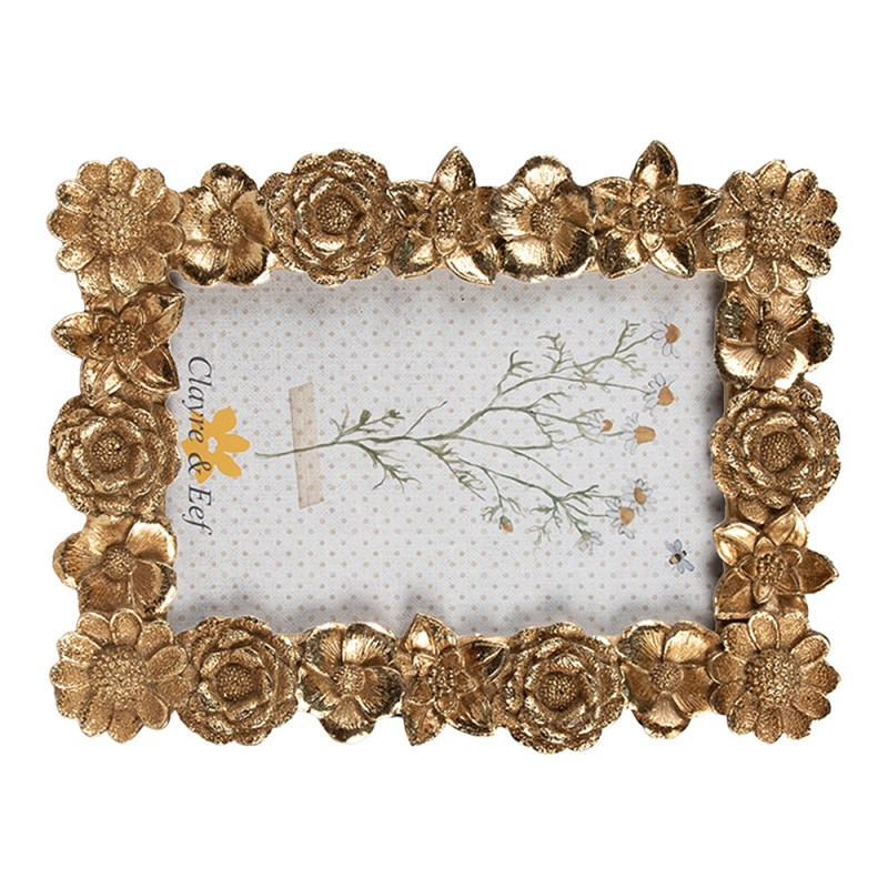 Clayre & Eef Bilderrahmen 10x15 cm Goldfarbig Polyresin