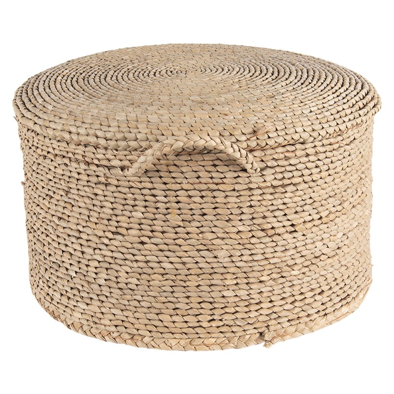 Clayre & Eef Pouf Ø 40x23 cm Brown Seagrass Round