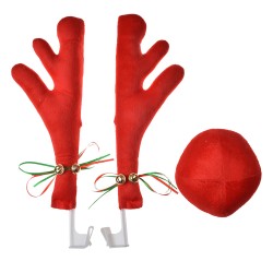 Clayre & Eef Kit de Voiture Renne 12x6x40 cm Rouge Synthétique