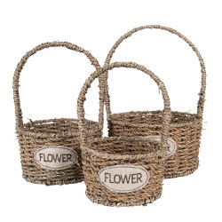 Clayre & Eef Panier de rangement set de 3 Marron Zostère