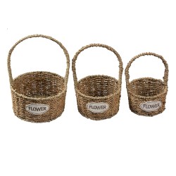 Clayre & Eef Panier de rangement set de 3 Marron Zostère