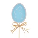 Clayre & Eef Plant stake Egg 30 cm Blue Wood