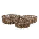Clayre & Eef Aufbewahrungskorb 3er Set Braun Seegras Rund