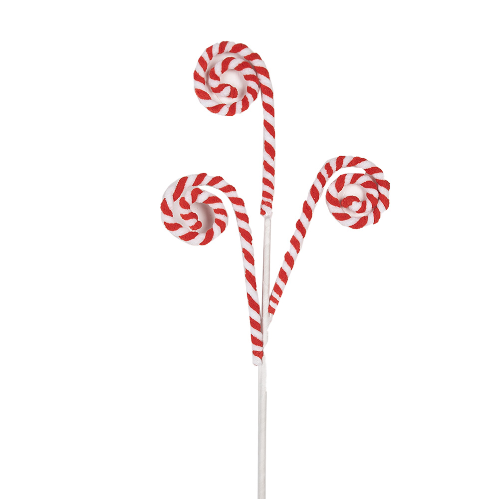 Clayre&Eef Kerstdecoratie Zuurstok 66 cm Rood Kunststof afbeelding