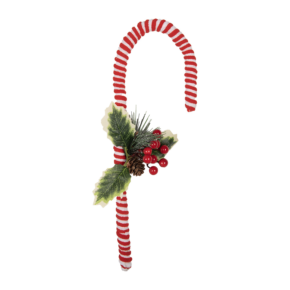 Clayre&Eef Kerstdecoratie Zuurstok 30 cm Rood Kunststof afbeelding