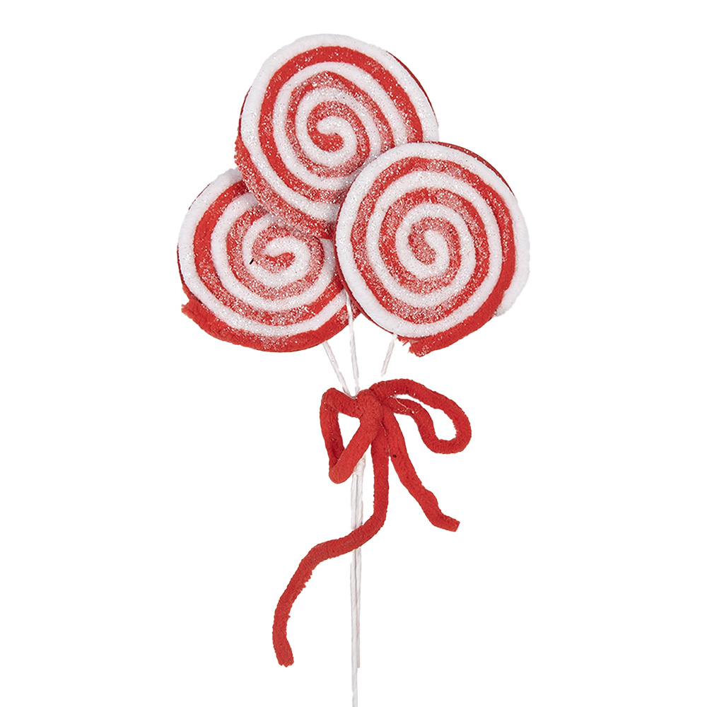 Clayre&Eef Kerstdecoratie Lolly 30 cm Rood Kunststof afbeelding