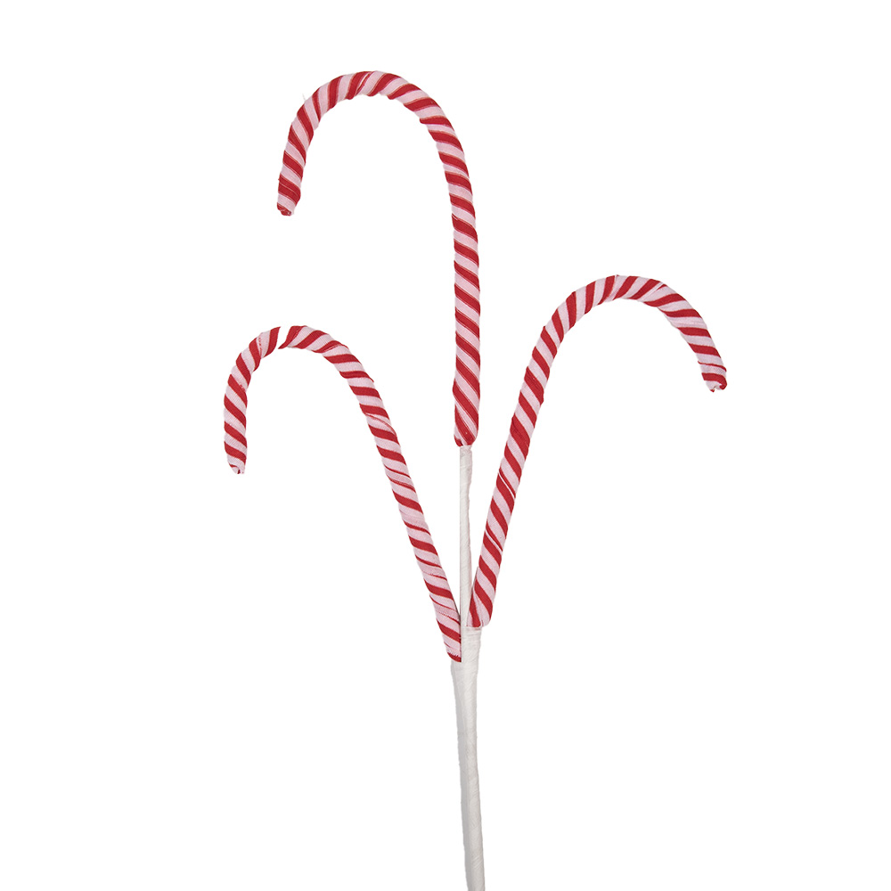 Clayre & Eef Kerstdecoratie Zuurstok 70 cm Rood Kunststof afbeelding