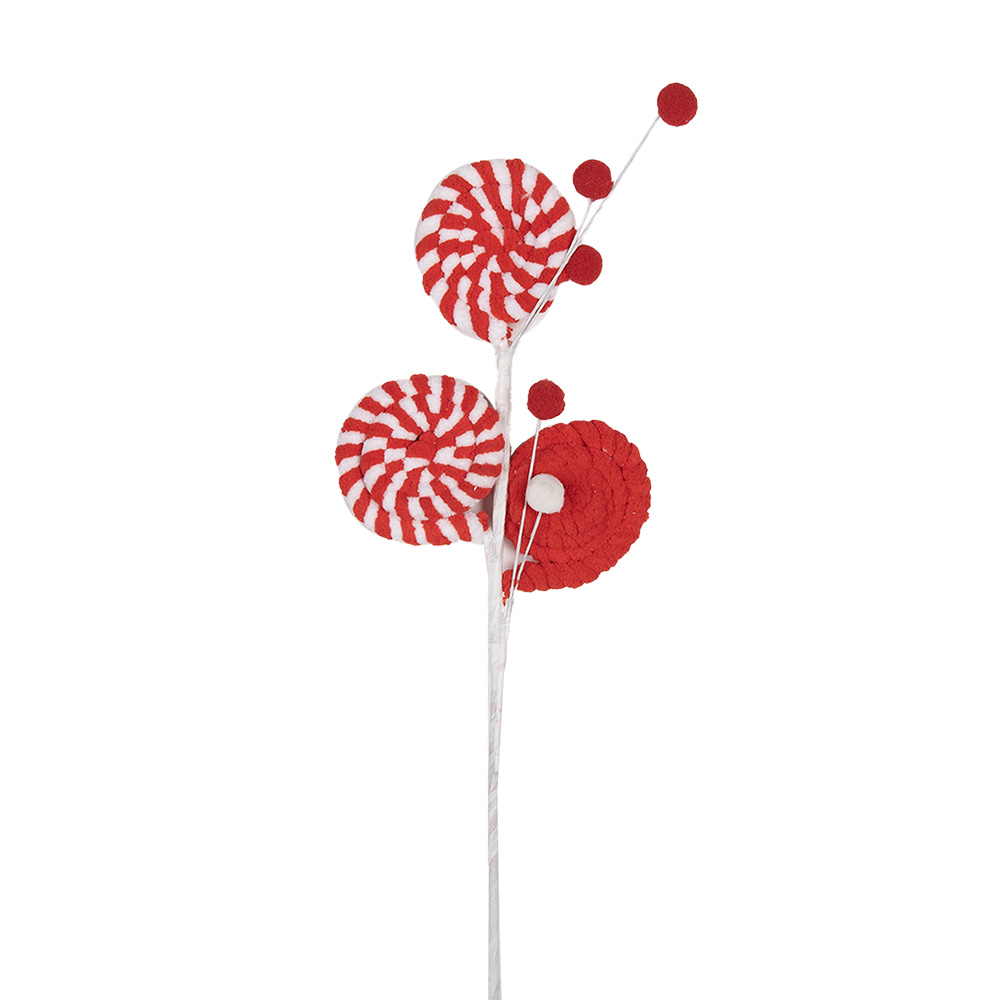 Clayre&Eef Kerstdecoratie Lolly 42 cm Rood Kunststof afbeelding