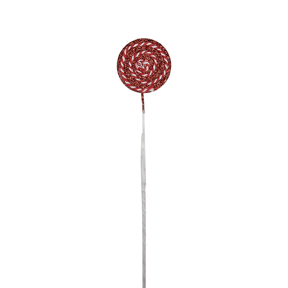 Clayre&Eef Kerstdecoratie Lolly 40 cm Rood Kunststof afbeelding