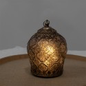 Clayre & Eef Lanterna LED Ø 13x18 cm Marrone Vetro