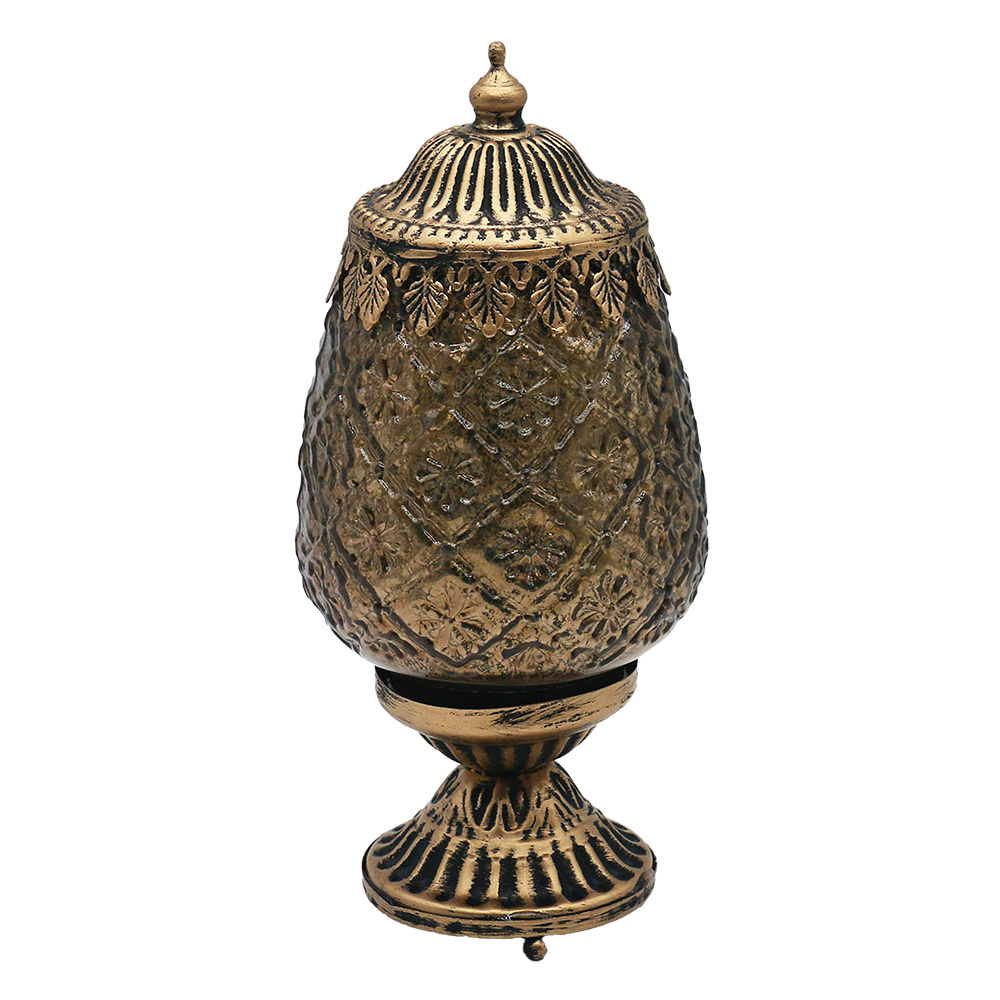 Clayre&Eef LED LantaarnØ 8x19 cm Bruin Glas afbeelding