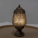 Clayre & Eef LED Laterne Ø 8x19 cm Braun Glas