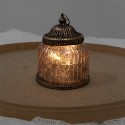 Clayre & Eef Lanterna LED Ø 10x16 cm Marrone Vetro