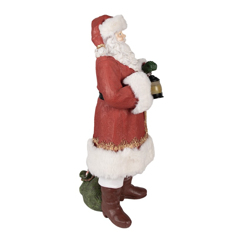 Clayre & Eef Figurine Père Noël 21x18x45 cm Rouge Polyrésine