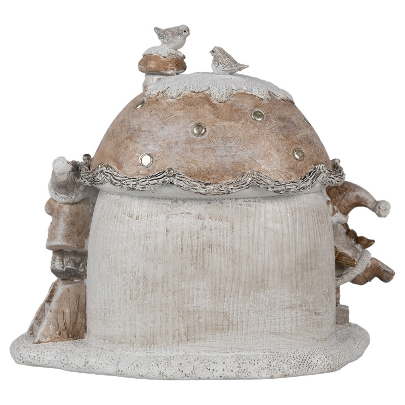 Clayre & Eef Decoratie Huis met LED 15 cm Beige Kunststof