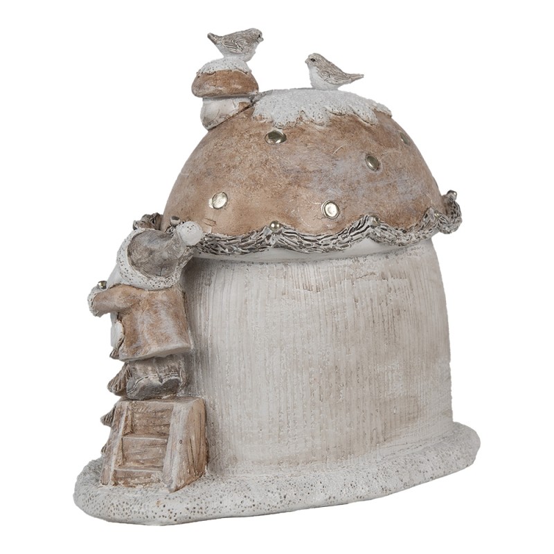 Clayre & Eef Decoratie Huis met LED 15 cm Beige Kunststof