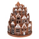 Clayre & Eef Gingerbread house with LED Ø 21x26 cm Brown Plastic
